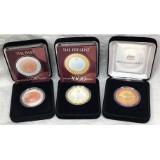 AUSTRALIA 1999-2001 . MILLENNIUM COIN SERIES . PAST, PRESENT, FUTURE